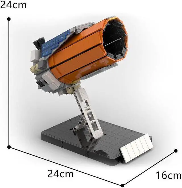 Alt view image 4 of 7 - ZITIANYOUBUILD Disused Space Telescope Model in 2009s with Display Stand 1232 Pieces MOC