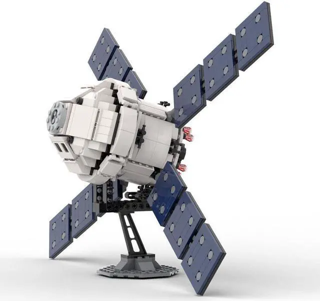 Alt view image 5 of 7 - ZITIANYOUBUILD Manned Spaceship Model with AJ10 Engine and Space Capsule 581 Pieces MOC