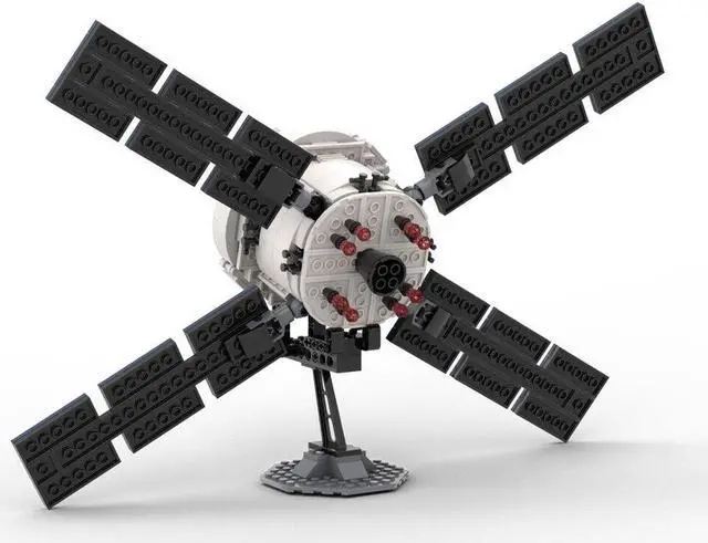 Alt view image 3 of 7 - ZITIANYOUBUILD Manned Spaceship Model with AJ10 Engine and Space Capsule 581 Pieces MOC
