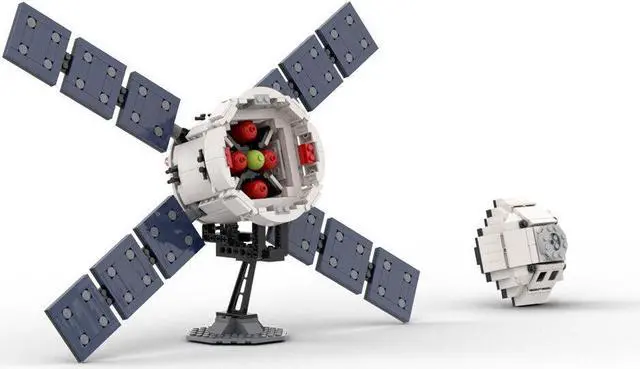Alt view image 4 of 7 - ZITIANYOUBUILD Manned Spaceship Model with AJ10 Engine and Space Capsule 581 Pieces MOC