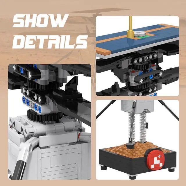 Alt view image 4 of 7 - ZITIANYOUBUILD Mars Helicopter Ingenuity for Collection 735 Pieces Building Toys Set MOC