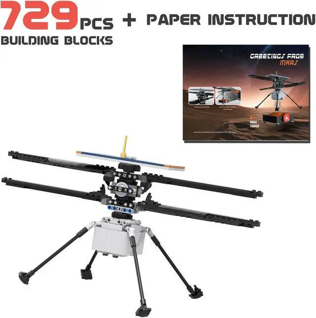 Alt view image 7 of 7 - ZITIANYOUBUILD Mars Helicopter Ingenuity for Collection 735 Pieces Building Toys Set MOC