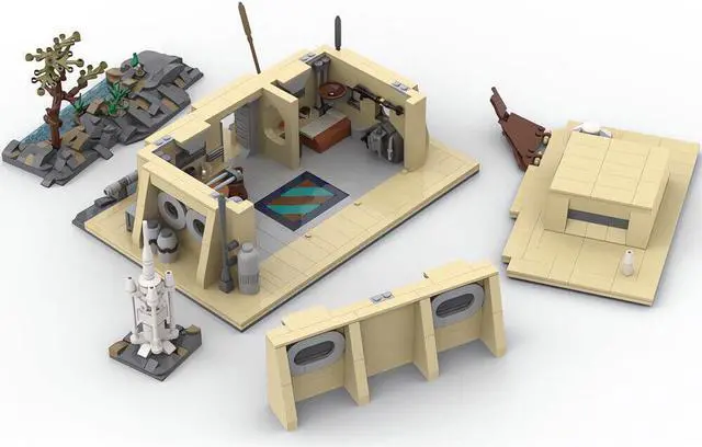 Alt view image 2 of 5 - ZITIANYOUBUILD The Protagonist's Cabin Hut with Interior Building Toys 1317 Pieces MOC