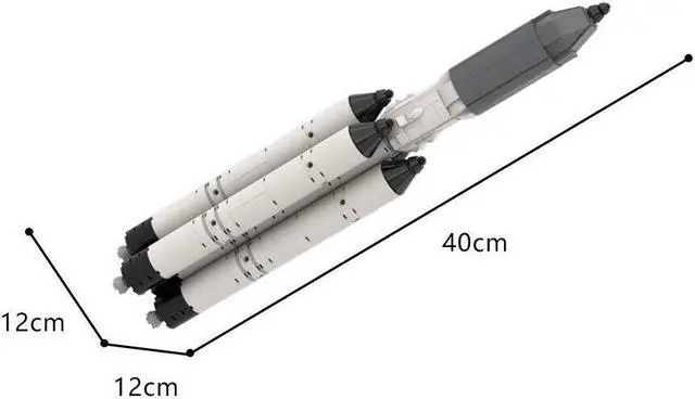 Alt view image 2 of 4 - ZITIANYOUBUILD Roscosmos Angara A5 Carrier Rocket with 4 Side Boosters 379 Parts MOC