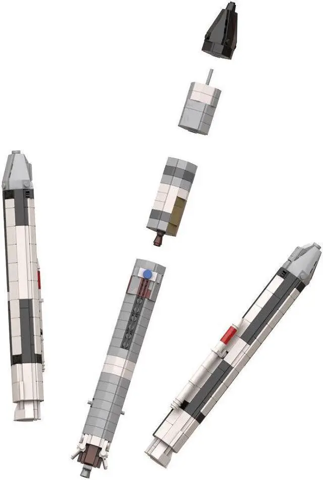 Alt view image 5 of 7 - ZITIANYOUBUILD MOC-115393 Space Titan IIIC Rocket Model 1 110 Saturn V scale 898 Pieces for Adults 100% Compatible with LEGO Brand New and High Quality