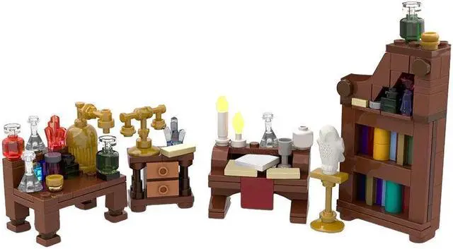 Alt view image 3 of 4 - ZITIANYOUBUILD MOC-119625 Medieval Alchemist Laboratory Micro Model 215 Pieces 100% Compatible with LEGO Brand New and High Quality