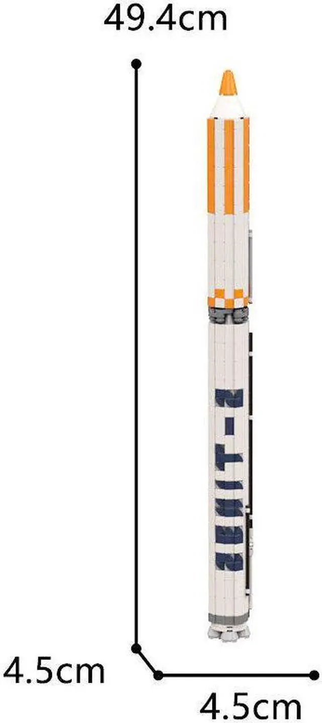 Alt view image 2 of 7 - ZITIANYOUBUILD Two-Stage Launch Vehicle Model with 4-Chamber Engine 638 Pieces MOC