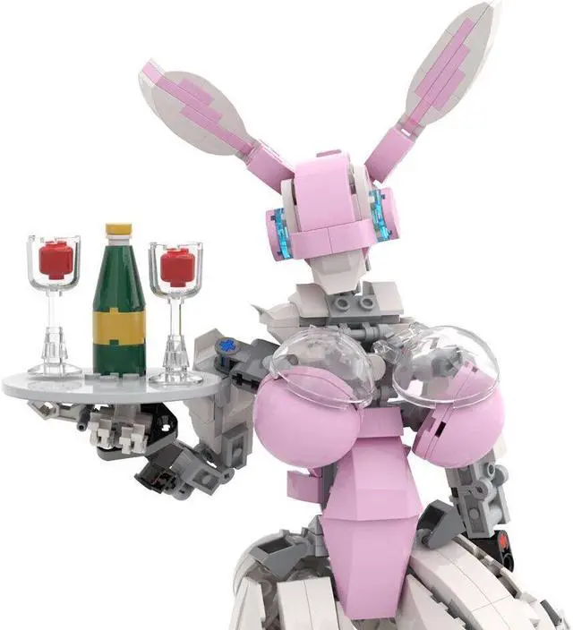 Alt view image 4 of 7 - ZITIANYOUBUILD Pink Rabbit Robot 468 Pieces from TV Series Building Toys Set MOC