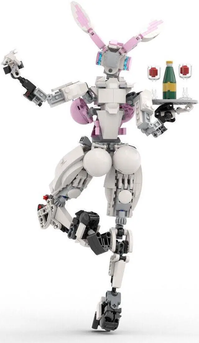 Alt view image 3 of 7 - ZITIANYOUBUILD Pink Rabbit Robot 468 Pieces from TV Series Building Toys Set MOC
