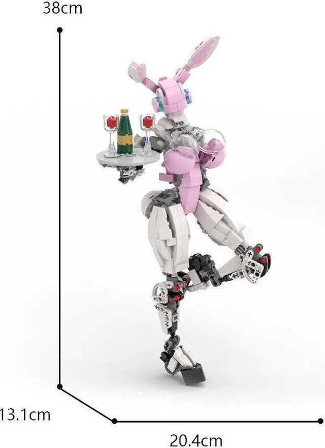 Alt view image 7 of 7 - ZITIANYOUBUILD Pink Rabbit Robot 468 Pieces from TV Series Building Toys Set MOC
