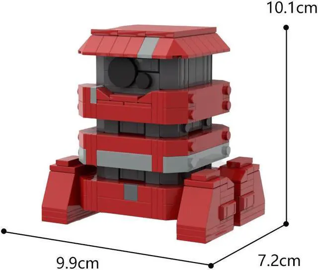 Alt view image 2 of 5 - ZITIANYOUBUILD B2EMO / Bee-Two Red Robot with Black Sensor 349 Pieces from Movie MOC
