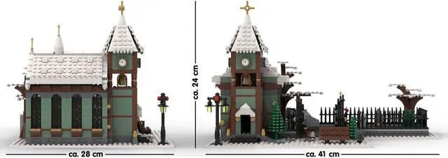 Alt view image 4 of 4 - ZITIANYOUBUILD Winter Village Church with Graveyard Toys Sets 906 Pieces MOC