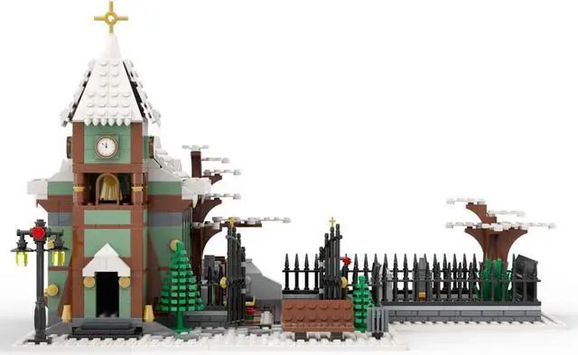 Alt view image 2 of 4 - ZITIANYOUBUILD Winter Village Church with Graveyard Toys Sets 906 Pieces MOC