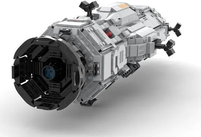 Alt view image 4 of 7 - ZITIANYOUBUILD Mid Scale Rocinante Frigate Model with Display Stand 1930 Pieces MOC