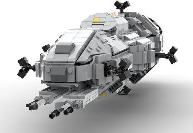 Alt view image 5 of 7 - ZITIANYOUBUILD Mid Scale Rocinante Frigate Model with Display Stand 1930 Pieces MOC