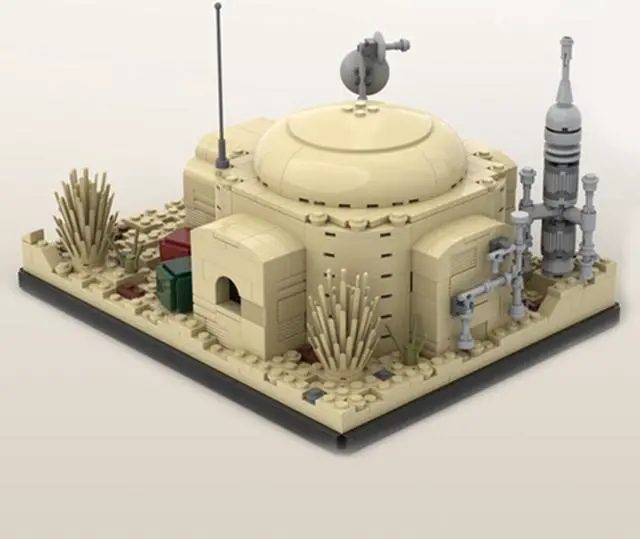 Alt view image 2 of 3 - ZITIANYOUBUILD Owen Lars' Home Hut on Tatooine 695 Pieces from Film Building Toys MOC