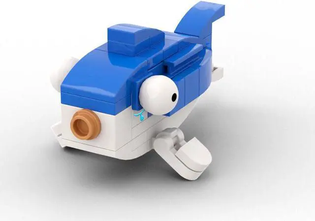 Alt view image 2 of 6 - ZITIANYOUBUILD Little White-blue Fish from Video Game Building Toys Set 48 Pieces MOC