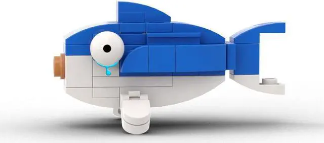 Alt view image 3 of 6 - ZITIANYOUBUILD Little White-blue Fish from Video Game Building Toys Set 48 Pieces MOC