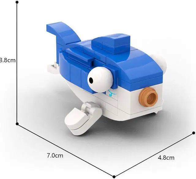 Alt view image 5 of 6 - ZITIANYOUBUILD Little White-blue Fish from Video Game Building Toys Set 48 Pieces MOC