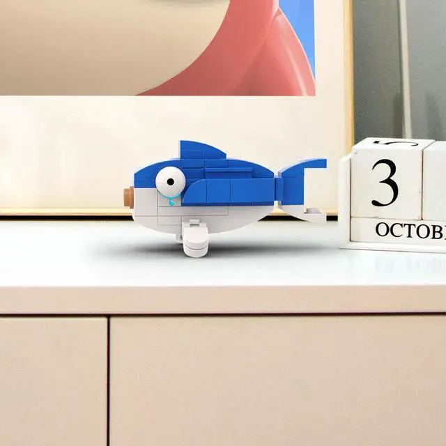 Alt view image 6 of 6 - ZITIANYOUBUILD Little White-blue Fish from Video Game Building Toys Set 48 Pieces MOC