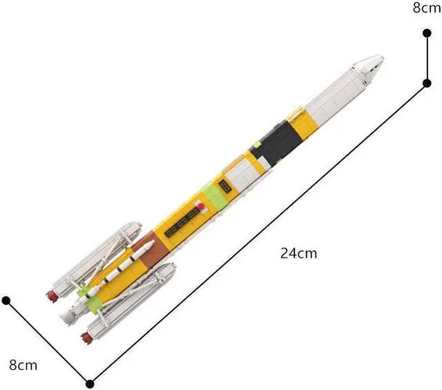 Alt view image 2 of 7 - ZITIANYOUBUILD 1:110 H-IIA Japanese Launch Vehicle Model with 2 Boosters 716 Pieces MOC