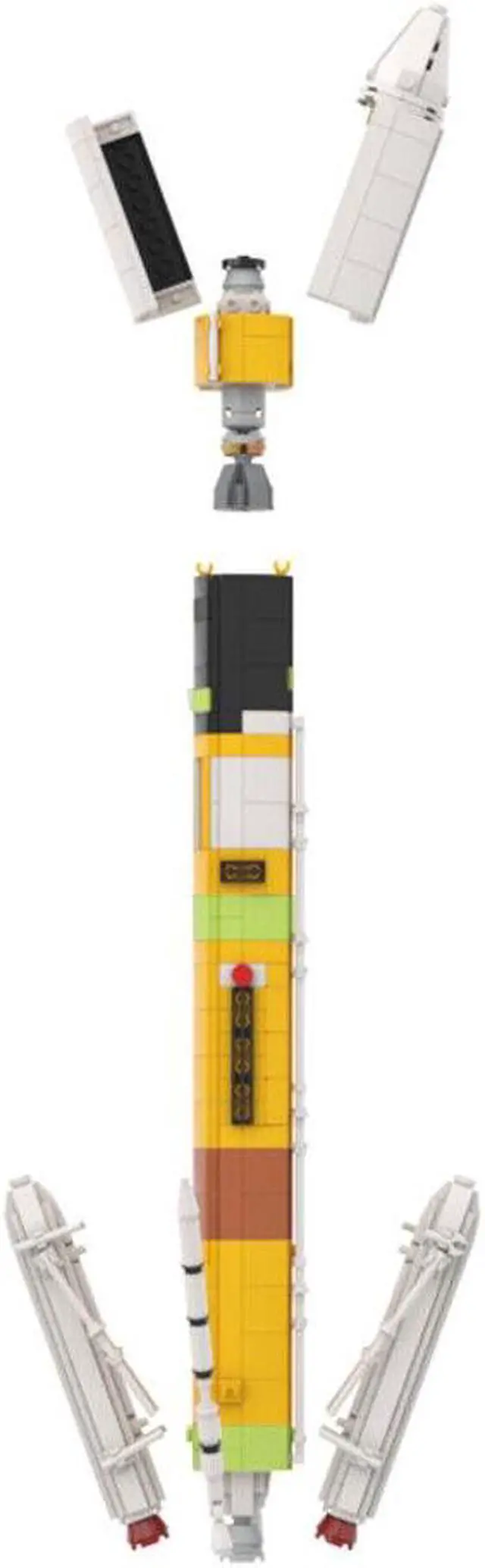 Alt view image 4 of 7 - ZITIANYOUBUILD 1:110 H-IIA Japanese Launch Vehicle Model with 2 Boosters 716 Pieces MOC