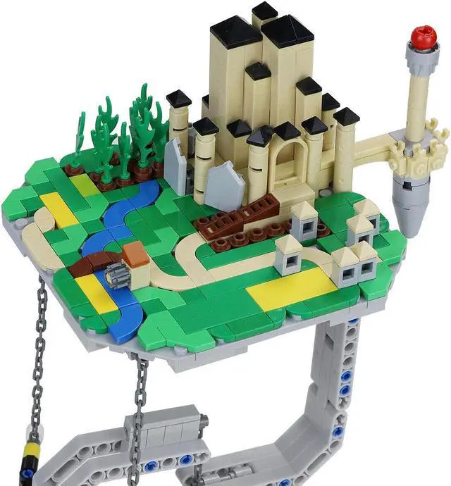 Alt view image 4 of 6 - ZITIANYOUBUILD Tension Suspension Floating Magic Fortress Castle 752 Pieces MOC