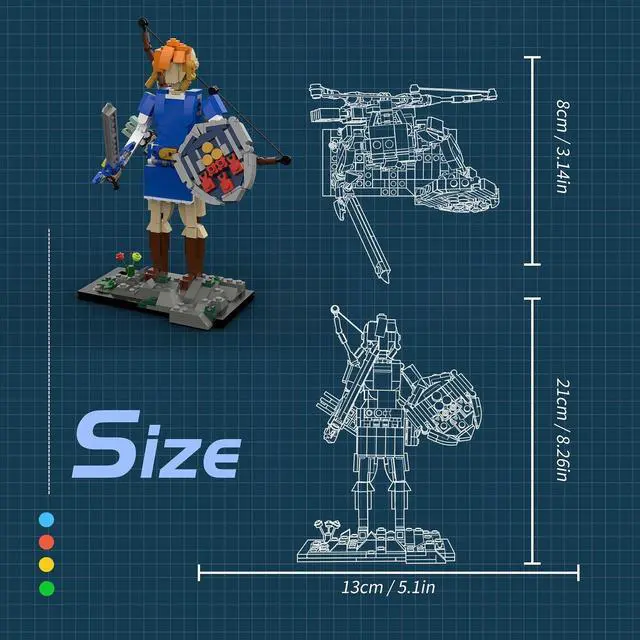 Alt view image 7 of 7 - ZITIANYOUBUILD Static Sculpture Link Model from Video Game 490 Pieces Building Toys MOC