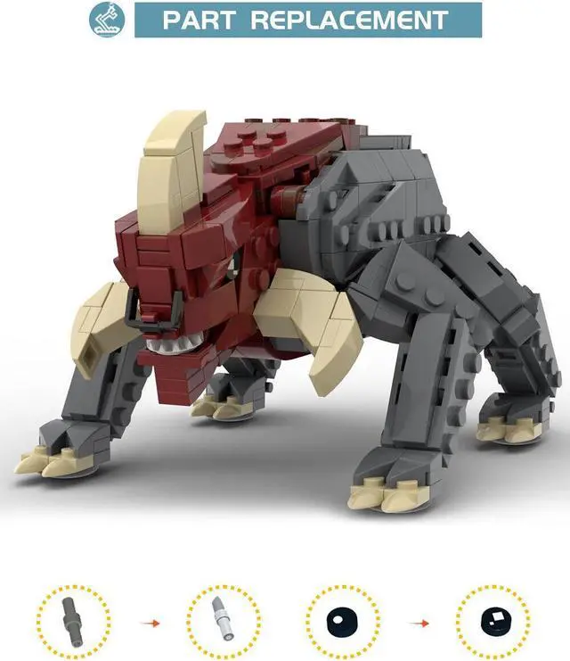 Alt view image 5 of 5 - ZITIANYOUBUILD Reek Beast Mammal with Horns 487 Pieces Building Toys from Movie MOC