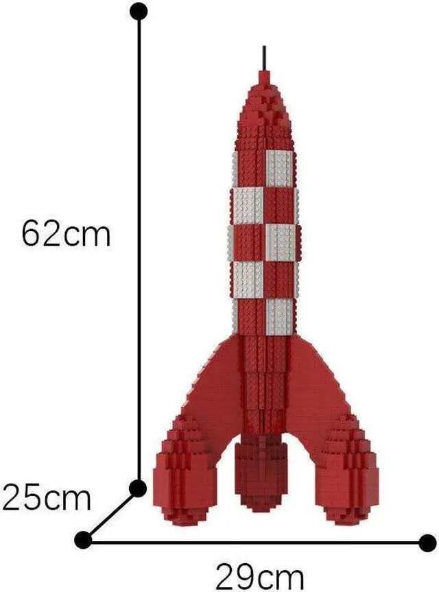 Alt view image 2 of 2 - ZITIANYOUBUILD Red and White Checkered Moon rocket Model 1525 Pieces Building Toys MOC