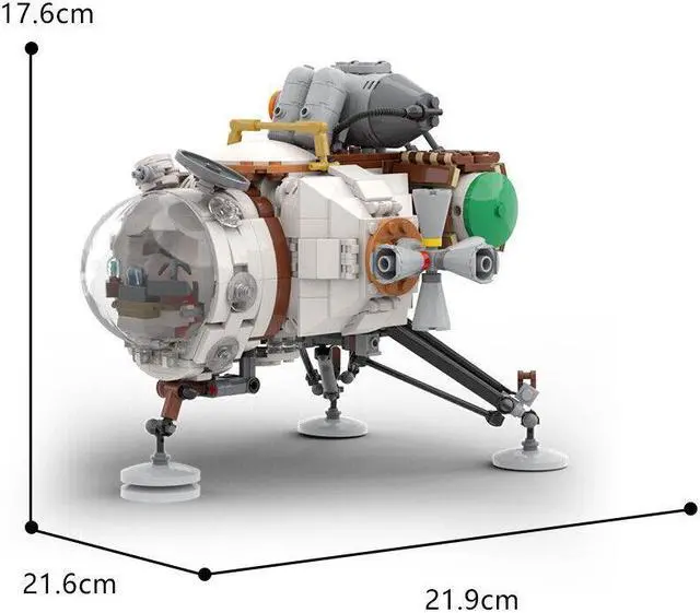 Alt view image 2 of 7 - ZITIANYOUBUILD Hearthian Ship Model with Stand and Cockpit 778 Pieces Building Toys MOC