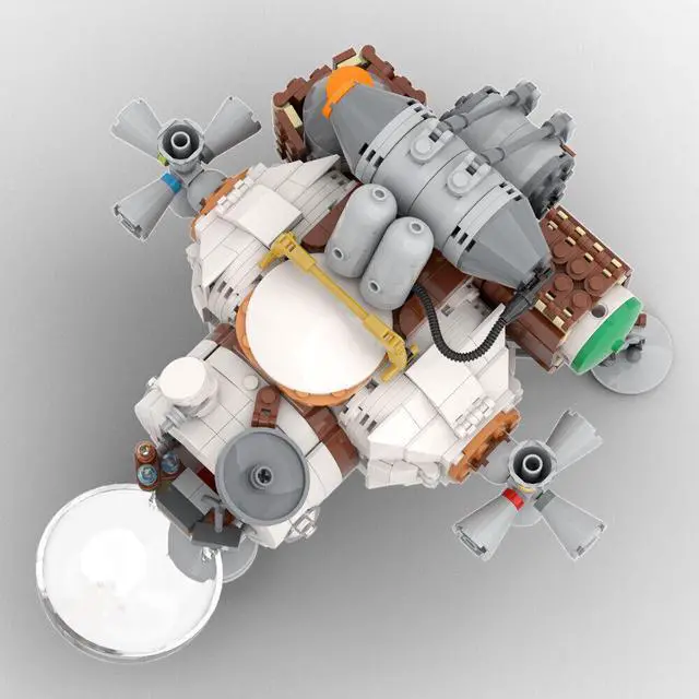 Alt view image 4 of 7 - ZITIANYOUBUILD Hearthian Ship Model with Stand and Cockpit 778 Pieces Building Toys MOC
