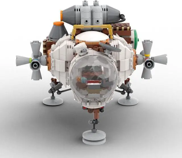 Alt view image 7 of 7 - ZITIANYOUBUILD Hearthian Ship Model with Stand and Cockpit 778 Pieces Building Toys MOC