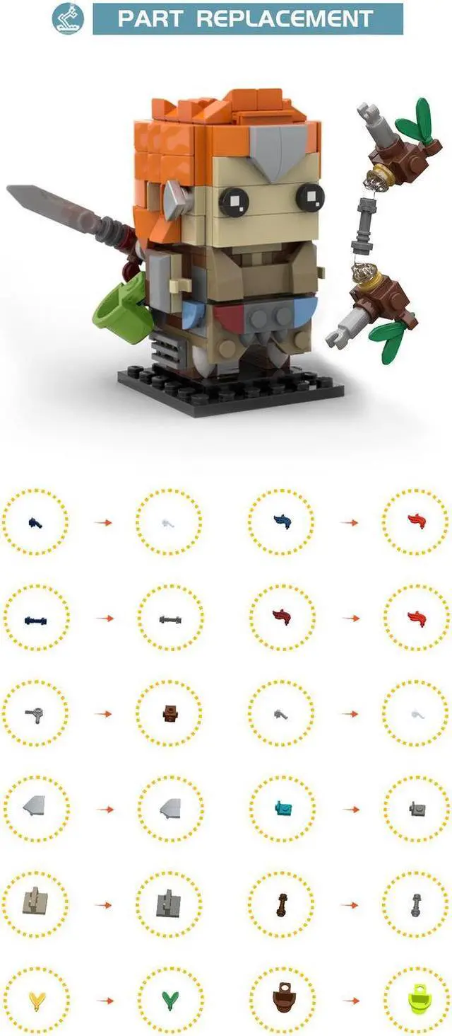 Alt view image 5 of 5 - ZITIANYOUBUILD Female Hunter ALOY from Role-Playing Game 246 Pieces Building Kit MOC