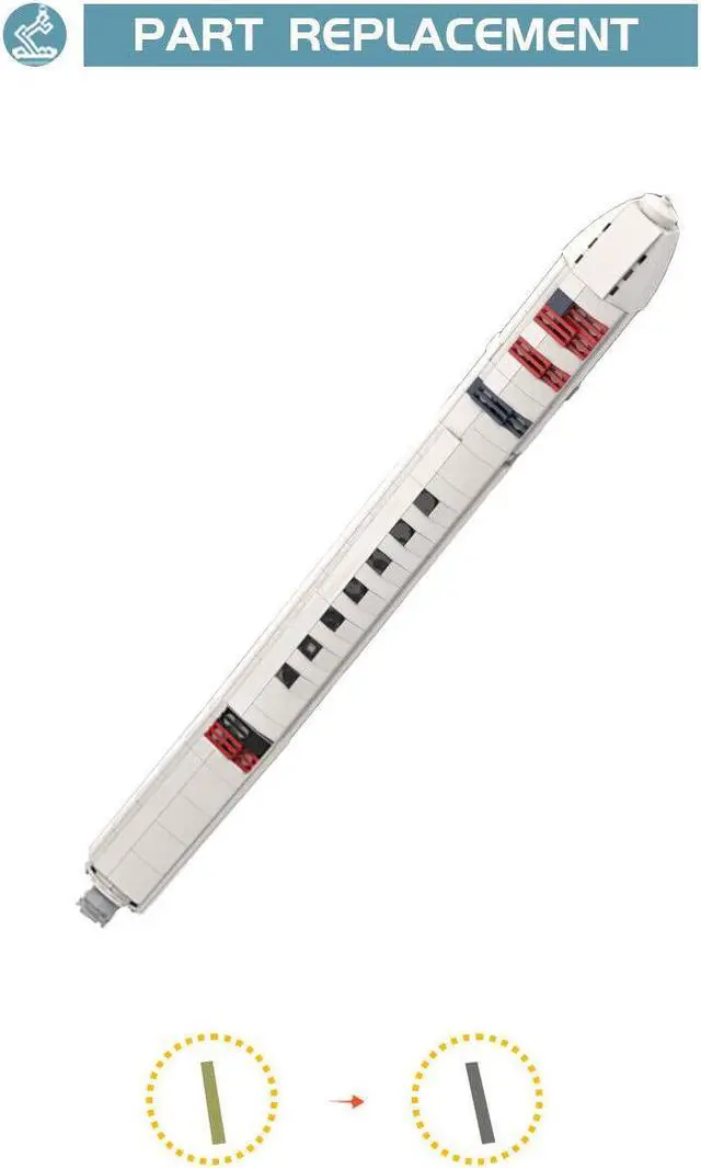 Alt view image 4 of 4 - ZITIANYOUBUILD II-Tpye Cargo Launch Vehicle 1:110 Scale 366 Pieces Building Toys MOC