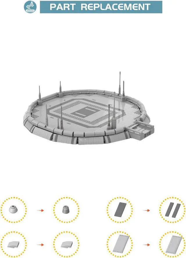 Alt view image 7 of 7 - ZITIANYOUBUILD MOC-116074 star wars Kamino Modular Landing Platform Model 1171 Pieces for 75060 Slave 1 & 75021 Republic Gunship 100% Compatible with LEGO Brand New and High Quality