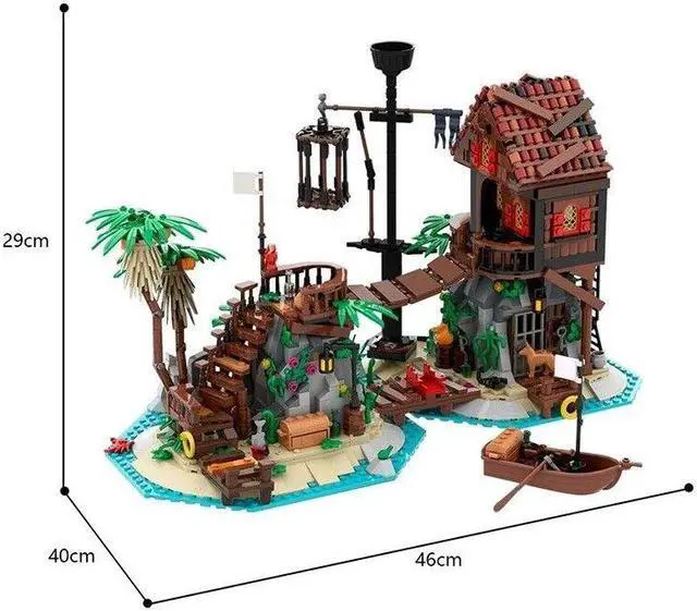 Alt view image 3 of 3 - ZITIANYOUBUILD Modular Architecture on the Island Building Toys Set 1448 Pieces MOC