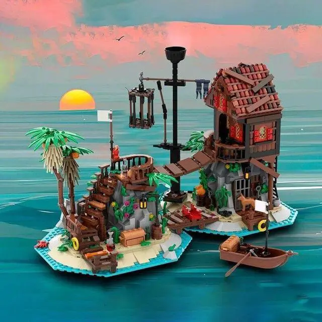 Alt view image 2 of 3 - ZITIANYOUBUILD Modular Architecture on the Island Building Toys Set 1448 Pieces MOC