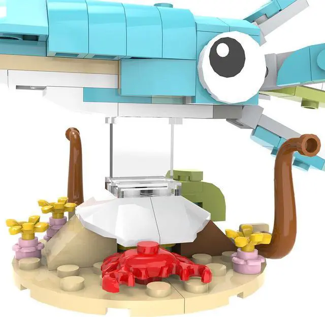 Alt view image 3 of 7 - ZITIANYOUBUILD Squid Model with Six Moveable Limbs and a Stand 127 Pieces MOC