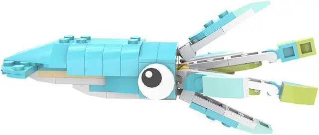 Alt view image 6 of 7 - ZITIANYOUBUILD Squid Model with Six Moveable Limbs and a Stand 127 Pieces MOC