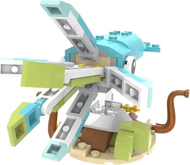 Alt view image 4 of 7 - ZITIANYOUBUILD Squid Model with Six Moveable Limbs and a Stand 127 Pieces MOC