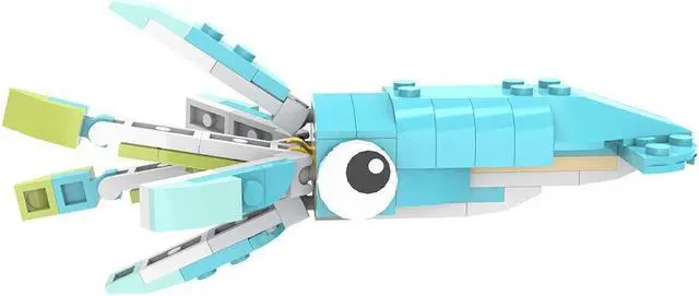Alt view image 5 of 7 - ZITIANYOUBUILD Squid Model with Six Moveable Limbs and a Stand 127 Pieces MOC