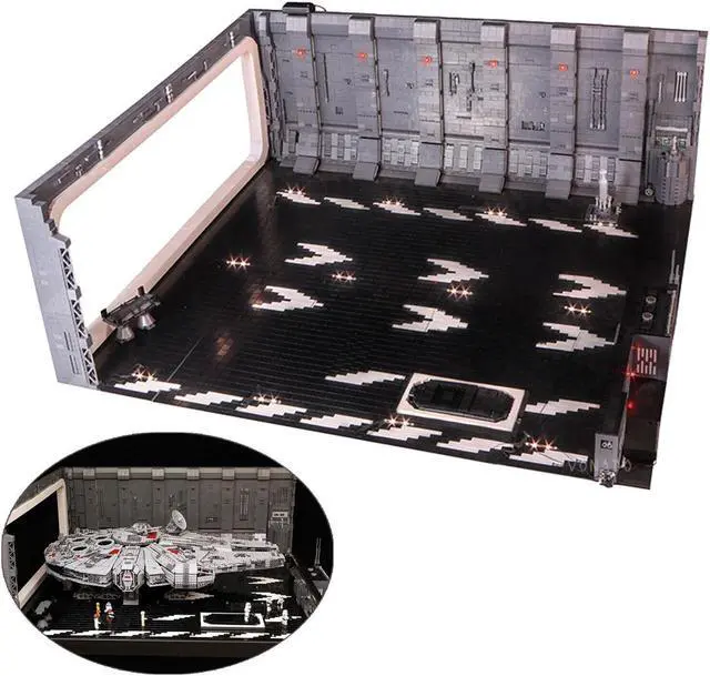 Alt view image 7 of 7 - ZITIANYOUBUILD Docking Bay 327 Hanger with LED Lighting Kit 7857 Pieces Building Set MOC