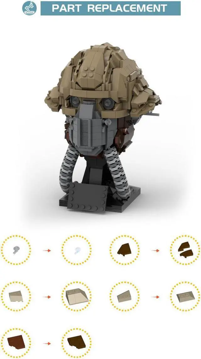 Alt view image 4 of 4 - ZITIANYOUBUILD Bust of Pilot / Benthic Helmet Model 776 Pieces from Sci-Fi Movie MOC