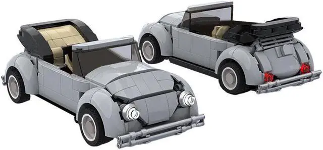 Alt view image 2 of 3 - ZITIANYOUBUILD 7.9" Cabriolet Convertible like a Bug 8-wide Scale Model 344 Pieces MOC