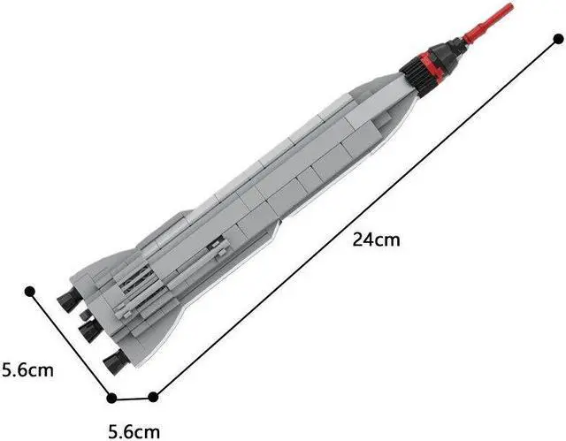 Alt view image 3 of 4 - ZITIANYOUBUILD MOC-36530 Mercury Atlas 1:110 Scale Model 136 Pieces Building Blocks Toys Set MOC