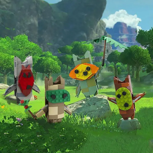 Alt view image 5 of 7 - ZITIANYOUBUILD Green Korok and Blue Korok Model 256 Pieces Building Toys Set MOC