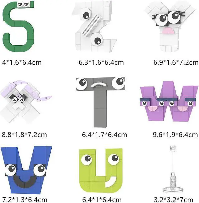 Alt view image 3 of 7 - ZITIANYOUBUILD 26-in-1 Alphabet (A-Z) 765 Pieces with Box Paper Instructions MOC