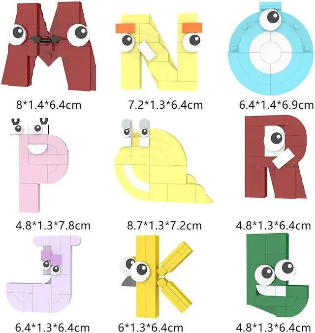 Alt view image 4 of 7 - ZITIANYOUBUILD 26-in-1 Alphabet (A-Z) 765 Pieces with Box Paper Instructions MOC