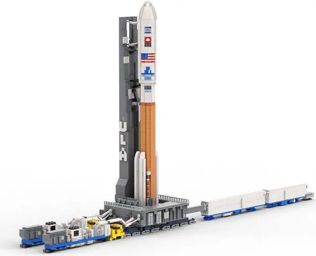 Alt view image 2 of 7 - ZITIANYOUBUILD MOC-128611 Rocket with Launch Pad on Transport Trucks 3429 Pieces 1:110 Scale MOC